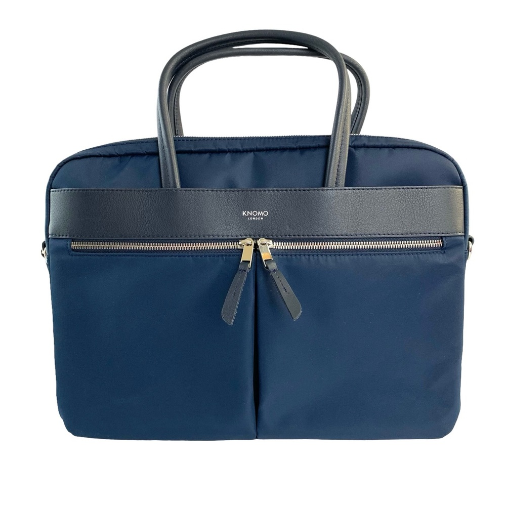 Knomo London Hanover Laptop Briefcase 14” Business Purse Tote Womens Blue/Black